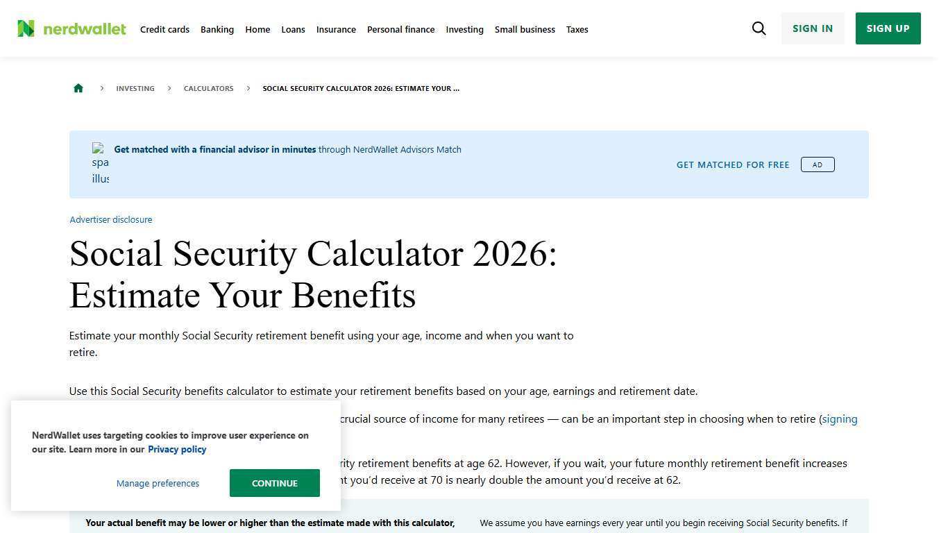 Social Security Calculator 2026: Estimate Your Benefits - NerdWallet